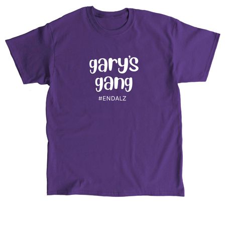 Gary's Gang - Alzheimer's Walk Team, a Purple Classic Unisex Tee (back-view)