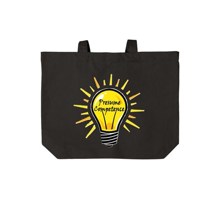 Presume Competence - there is ZERO harm, a Deep Black Cotton Canvas Tote Bag