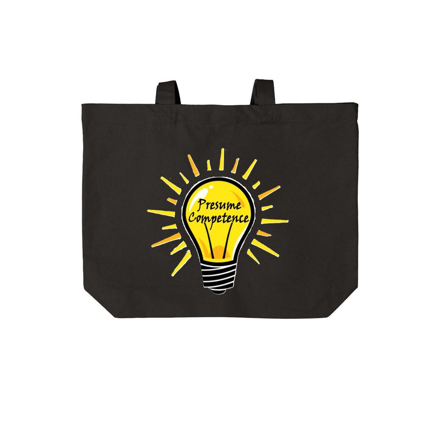Presume Competence - there is ZERO harm, a Deep Black Cotton Canvas Tote Bag