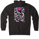 Protest Hoodie Supporting Immigrants, a Black Heavyweight Pullover Hoodie (back-view)