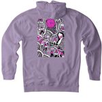 Protest Hoodie Supporting Immigrants, a Plum Heavyweight Pullover Hoodie (back-view)