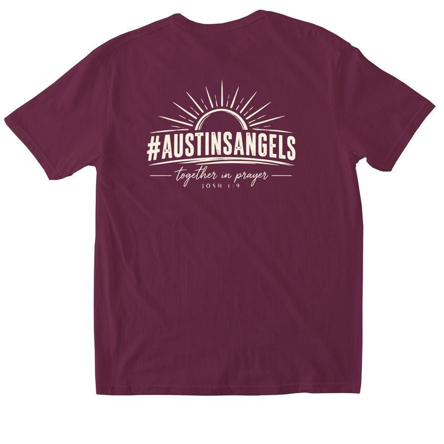 Austin's Angels, a Maroon Softstyle Cotton Tee (back-view)