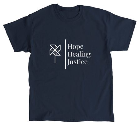 Hope Healing Justice, a Navy Classic Unisex Tee