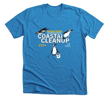 2024 International Coastal Cleanup Day Miami, a Neon Blue Premium Unisex Tee