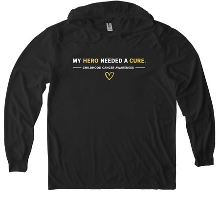 My Hero Needed a Cure, a Space Black Allmade Eco Triblend Hoodie Tee