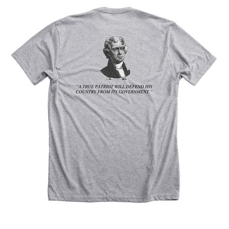 Thomas Jefferson&nbsp;, a Athletic Heather Premium Unisex Tee (back-view)