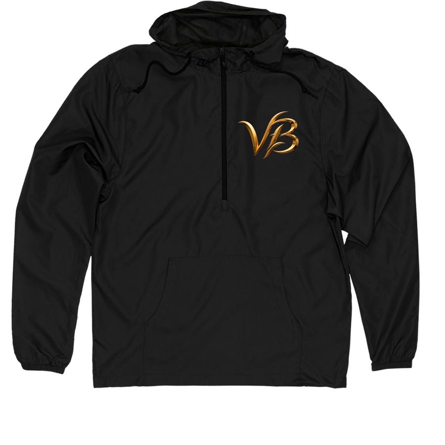 VALLEYBOYZ, a Black Quarter-Zip Windbreaker