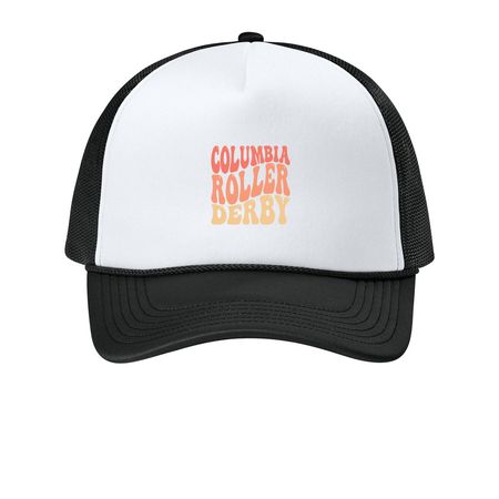 Groovy CRD Skull Ed., a White/ Deep Black Printed Foam Trucker Hat