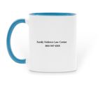 Small Sips, Big Impact, a Light Blue Two-Tone Ceramic Mug (back-view)