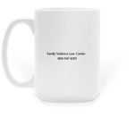 Small Sips, Big Impact, a White Large Coffee Mug (back-view)