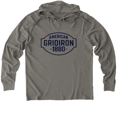 Birthplace of American Football - New Haven &nbsp;, a Driftwood Grey Allmade Organic Cotton Mineral Dye Hoodie Tee