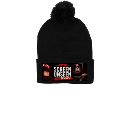 Get A Unseen Beanie For "The Scene!", a Black Printed Pom-Pom Beanie