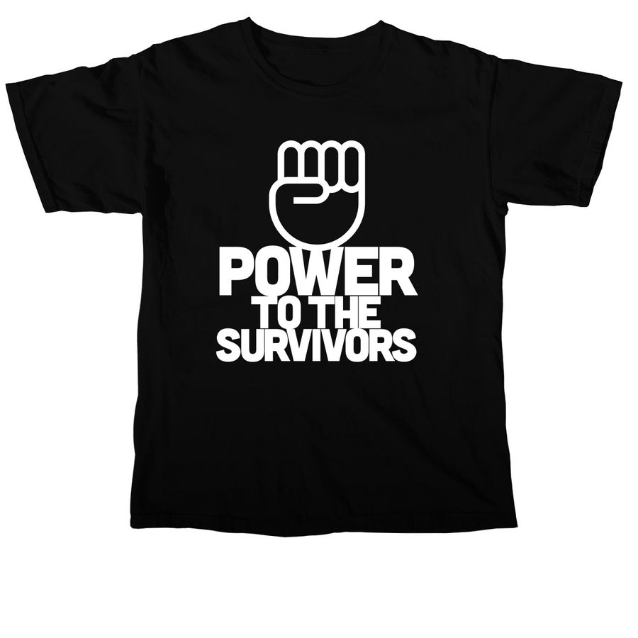 Power to the Survivors, a Black Comfort Colors Unisex Tee