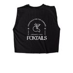 NEW! Full Logo On Back, a True Black Women's Heavyweight Garment Dye Muscle Tee (back-view)