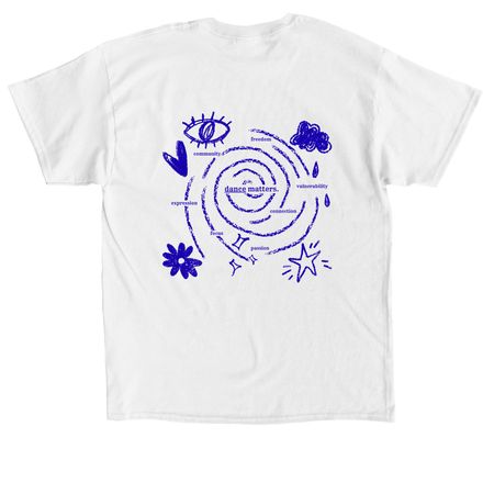 Why Dance Matters, a White Classic Unisex Tee (back-view)