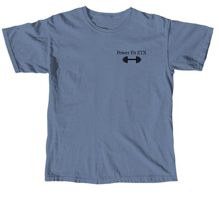 Power Fit ETX, a Blue Jean Comfort Colors Unisex Tee