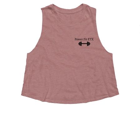 Power Fit ETX, a Heather Mauve Women's Cropped Racerback Tank