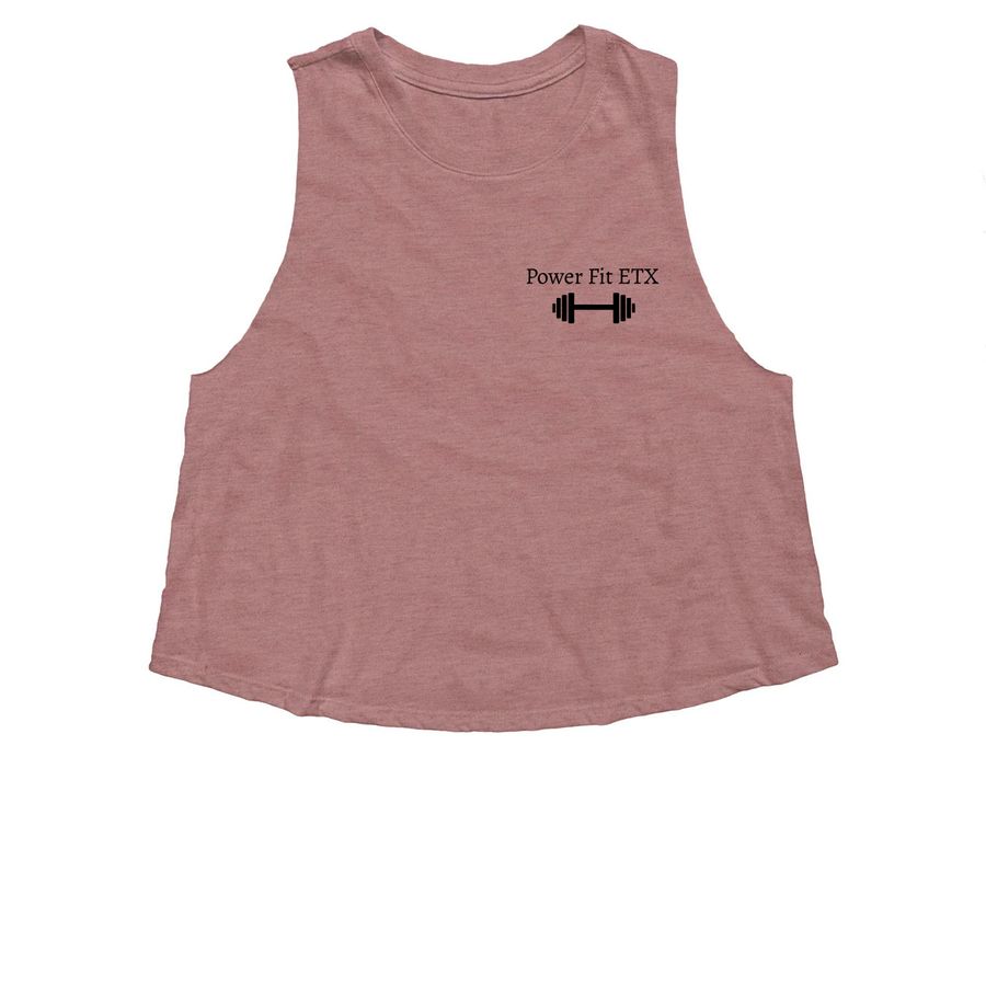 Power Fit ETX, a Heather Mauve Women's Cropped Racerback Tank
