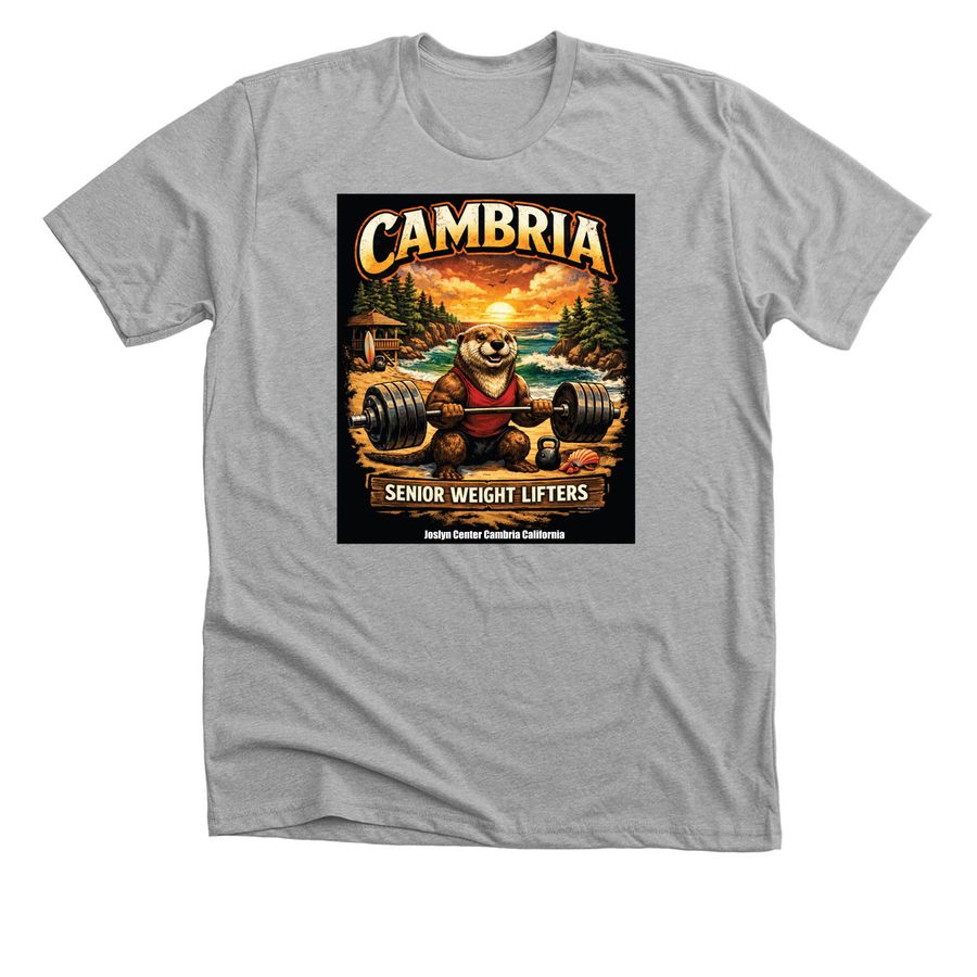 Joslyn Center Senior Weight Lifters, a Athletic Heather Premium Unisex Tee