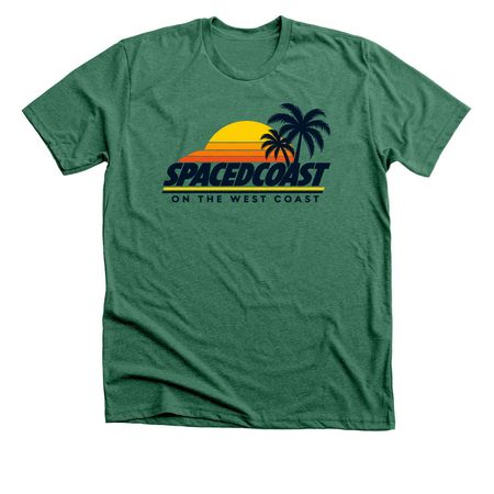 SpacedCoast on the West Coast Tee, a Heather Grass Green Premium Unisex Tee