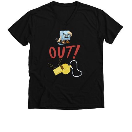 ICE OUT, a Solid Black Blend Premium V-Neck Tee