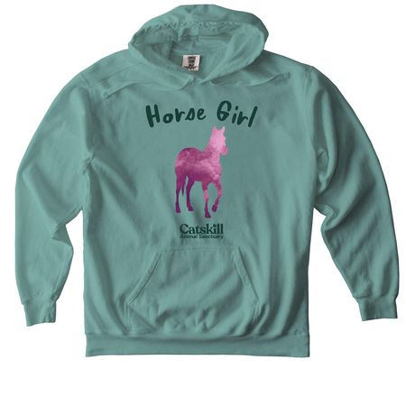 *Horse Girl* Tee | Tank | Sweatshirt, a Seafoam Comfort Colors Pullover Hoodie