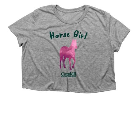 *Horse Girl* Tee | Tank | Sweatshirt, a Athletic Heather Women?s Flowy Cropped Tee