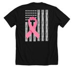 Never Stop Fighting, a Solid Black Blend Premium Unisex Tee (back-view)
