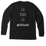 Be like Dodd, a Solid Black Blend Premium Long Sleeve Tee (back-view)