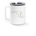Chris's Cruisers Travel Mug, a White Stainless Steel Travel Mug (back-view)