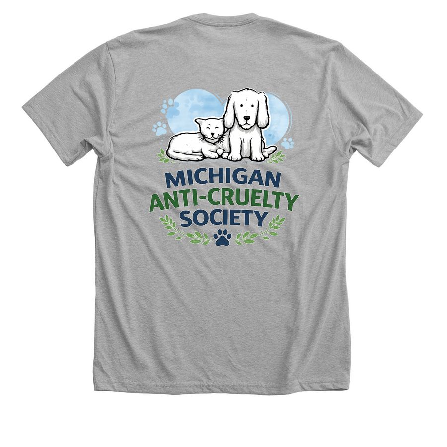 MACS 8, a Athletic Heather Premium Unisex Tee (back-view)