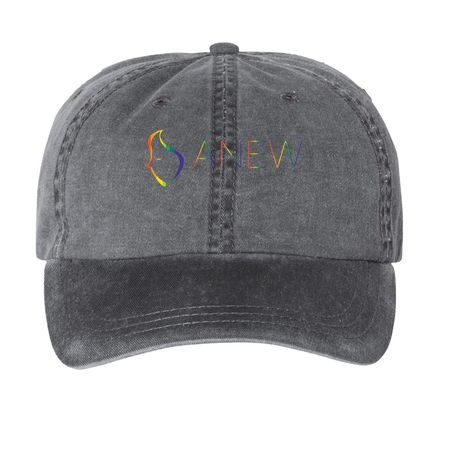 PRIDE hats, a Black Printed Pigment Dye Baseball Cap
