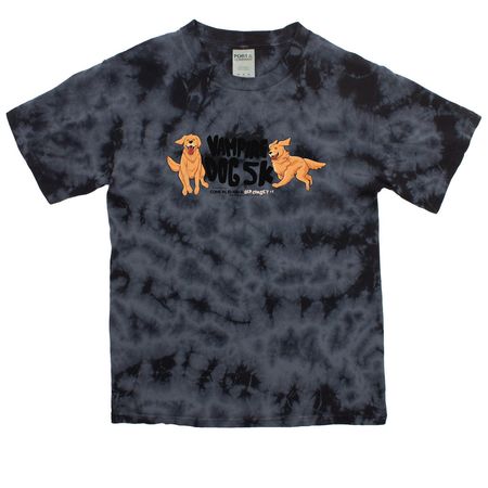 Vampire Dog 5K (Wings!), a Black Youth Crystal Tie Dye Tee