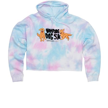 Vampire Dog 5K (Wings!), a Cotton Candy Women?s Tie Dye Cropped Hoodie