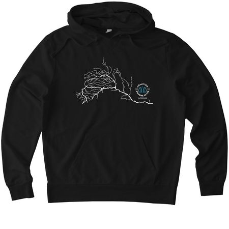 Support the Poudre River Watershed!, a Deep Black Allmade Organic French Terry Pullover Hoodie