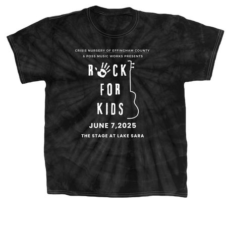 Rock for Kids 2025&nbsp;, a Black Classic Tie Dye Tee