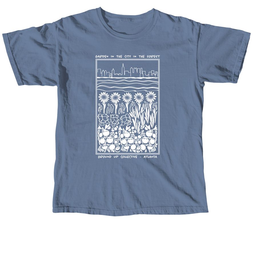 Garden in the City in the Forest - light, a Blue Jean Comfort Colors Unisex Tee