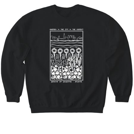 Garden in the City in the Forest - light, a Black Softstyle Crewneck Sweatshirt