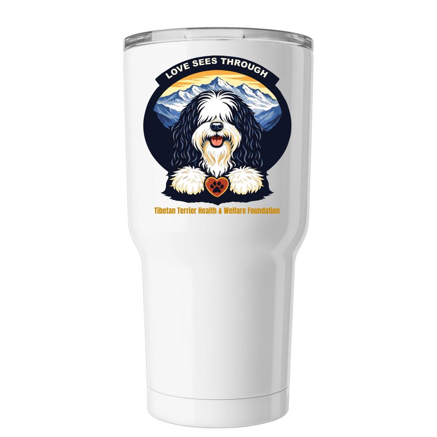Love Sees Through, a White Insulated Tumbler