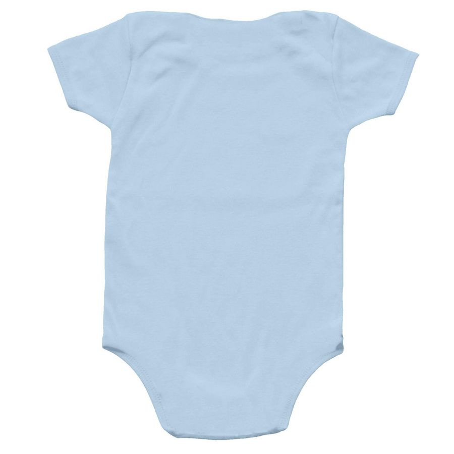 As Seen on Ultrasound Baby Bodysuit, a Light Blue Infant Onesie (back-view)