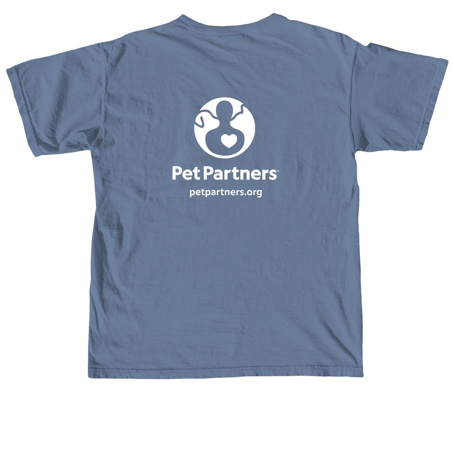 Leaning in with a golden heart, a Blue Jean Comfort Colors Unisex Tee (back-view)