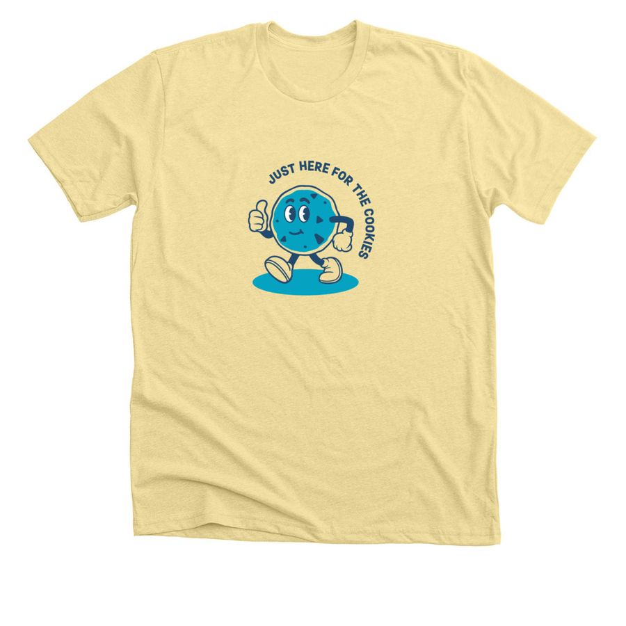 Here for the Cookies Tee, a Heather French Vanilla Premium Unisex Tee