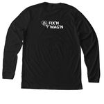 Fix'N Wag'N: Black Cats Are Magical, a Solid Black Blend Premium Long Sleeve Tee (back-view)