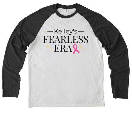 Kelley's Fearless Era Gear, a Space Black/ Bright White Allmade Eco Triblend Colorblock Raglan Long Sleeve Tee