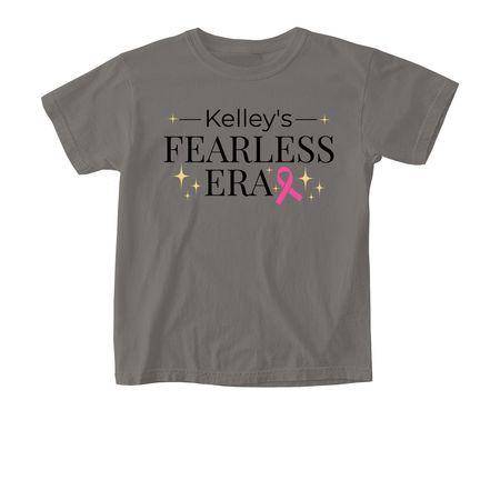 Kelley's Fearless Era Gear, a Grey Comfort Colors Youth Tee