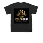 Wolfcrest Staffing, a Black Youth Unisex Tee (back-view)