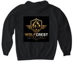 Wolfcrest Staffing, a Black Gildan Softstyle Pullover Hoodie (back-view)