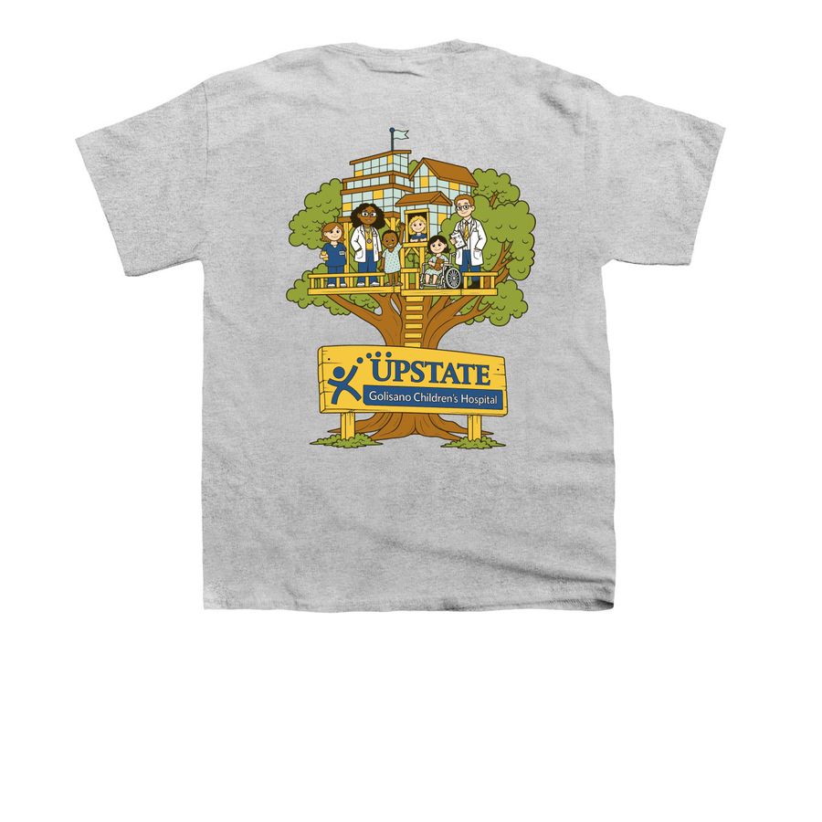 Youth Sizes, a Sport Grey Youth Unisex Tee (back-view)