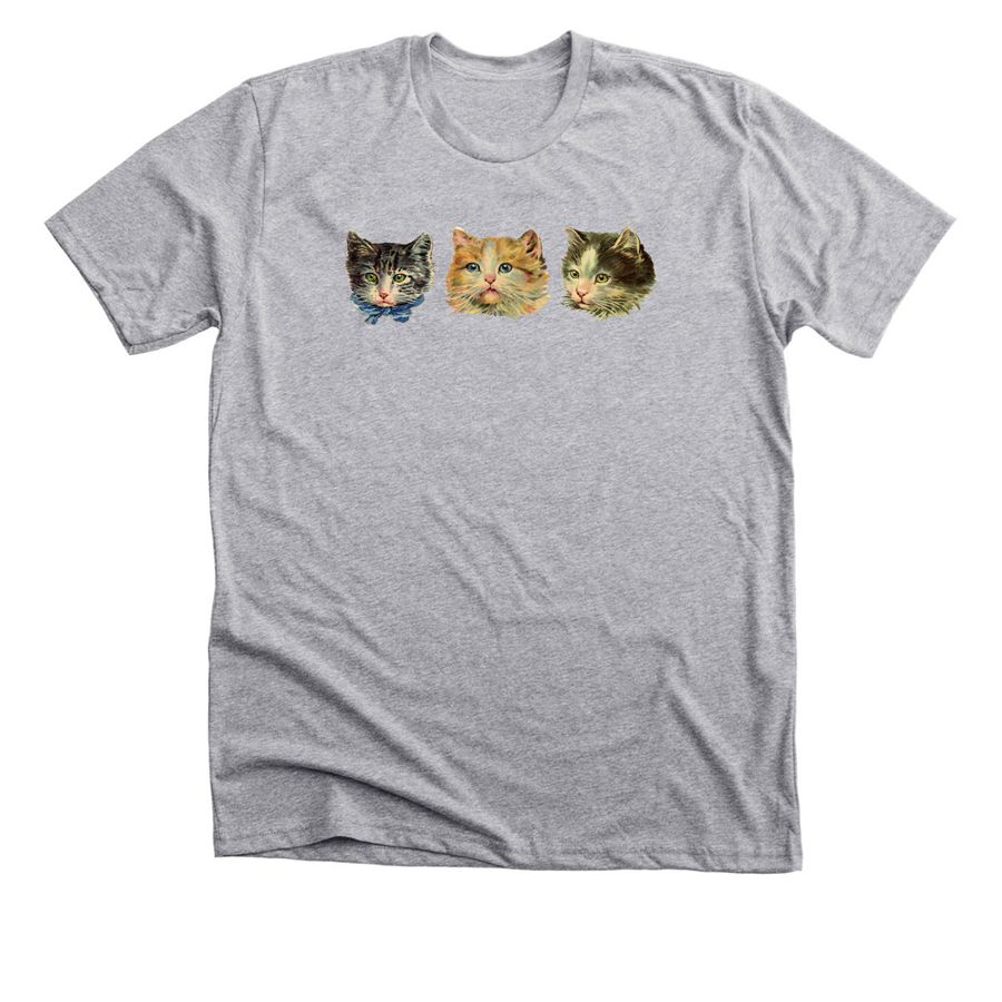 Sweetheart Kittens Tee, a Athletic Heather Premium Unisex Tee