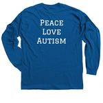 Team John Rush - Peace Love Autism, a Royal Blue Classic Long Sleeve Tee (back-view)